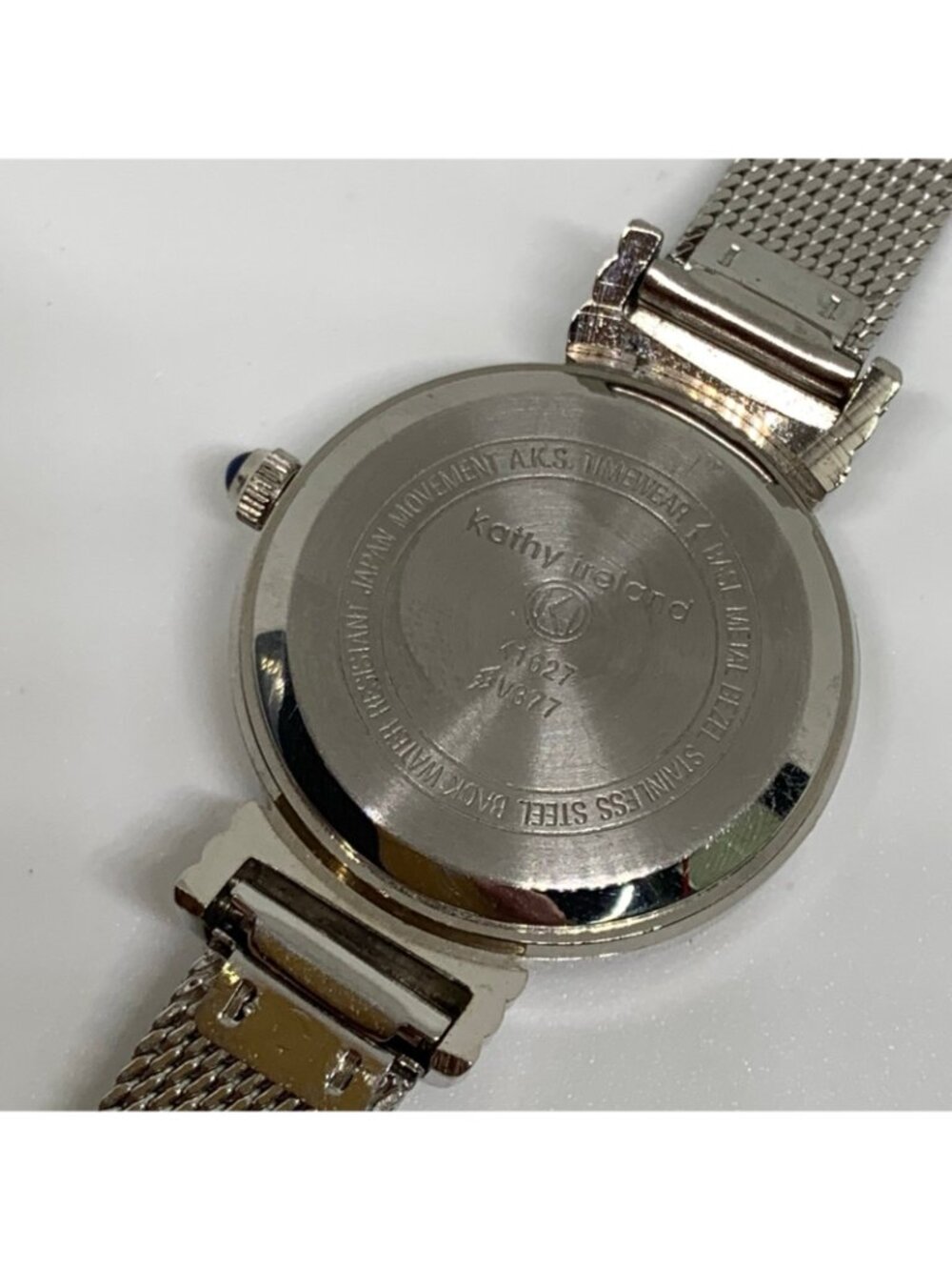 Vintage Kathy Ireland silver tone women watch quartz 25mm mesh band running - Picture 6 of 6